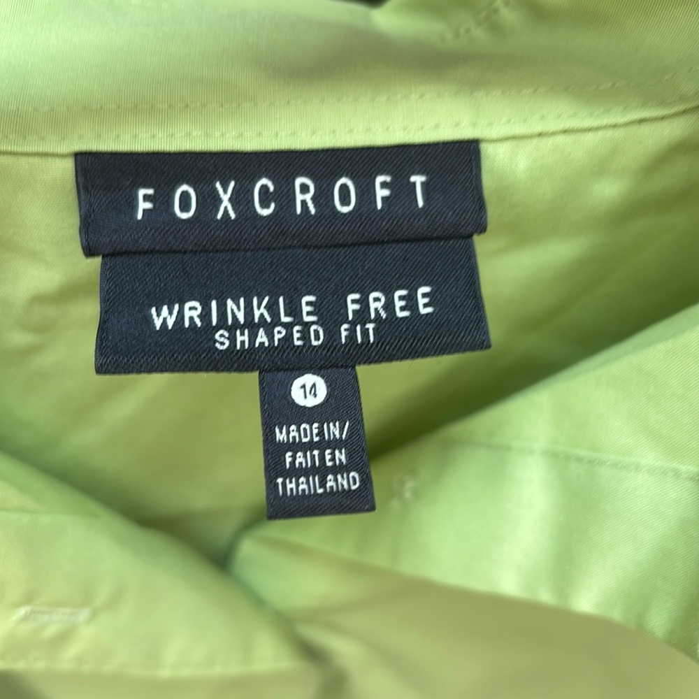 Foxcroft  Light Green Button Down Shirt